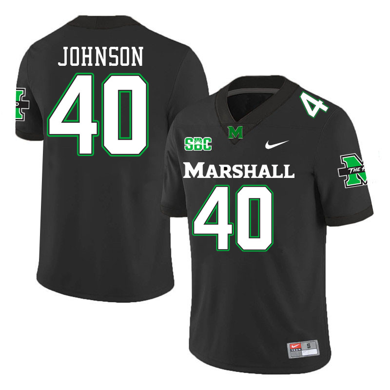 Marshall Thundering Herd #40 Jayden Johnson College Football Jerseys Stitched-Black